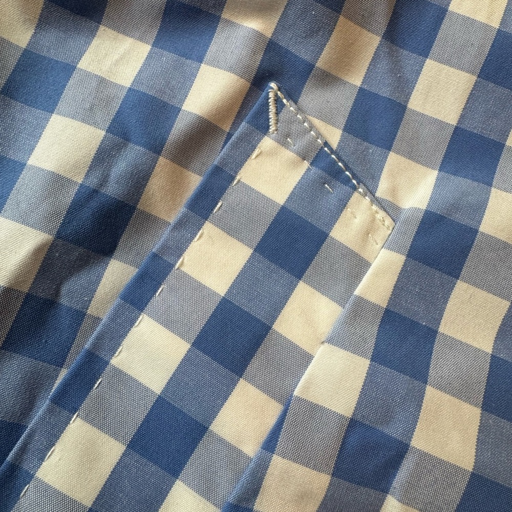 ST. JOHN'S BAY blue & white gingham windbreaker rain slicker XL NWT - Picture 9 of 10